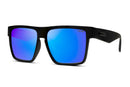 Liive Vision Greed Sunglasses - Matt Black Float Frame with Mirror Polarised Blue Lens