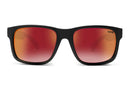 Liive Vision Marlin Sunglasses - Matt Black Float Frame with Red Mirror Polarized Smoke Lens