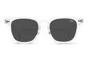Liive Vision Manhattan Sunglasses - Clear XTAL Frame with Polarized Smoke Lens