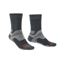 Bridgedale Men's Midweight Merino Performance Hiking Socks (X-Large) - Gunmetal Grey/Light Grey