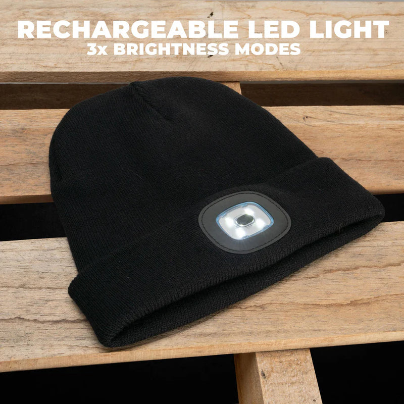 Moondyne LED Rechargeable Beanie - Black