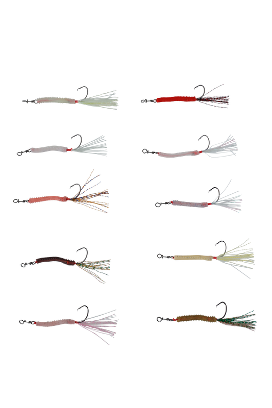 Vexed Bottom Worm Mutsu Circle Assist Red Worm (Assorted Hook Sizes)