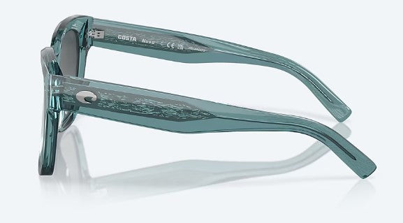 Costa Del Mar Nusa Sunglasses - Gray Gradient Polarised Lens with Deep Crystal Aquamarine Frame
