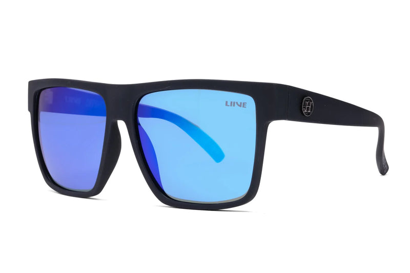 Liive Vision Offshore Sunglasses - Matt Black Frame with Mirror Polarised Lens
