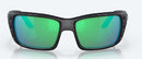 Costa Del Mar Permit Sunglasses - Green Mirror Polarised Lens with Matte Black Frame