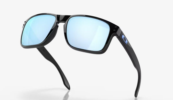 Oakley Sunglasses Holbrook Black Polished Frame - Prizm Deep Water Polarised Lenses