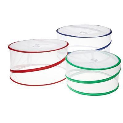 Promax Pop Up Food Covers (Set of 3) - Blue (38 cm) / Green (35cm) / Red (30cm)&nbsp;