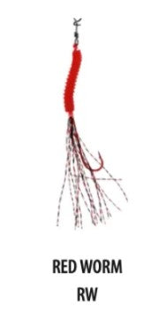 Vexed Bottom worm Long Shank Assist Size 6 - Red Worm 3pce