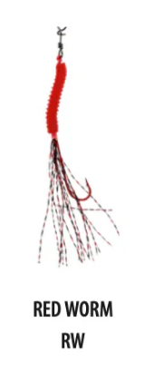 Vexed Bottom worm Long Shank Assist Size 2 - Red Worm 3pce