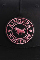 Ringers Western Signature Bull Trucker Black with Black & Pink Patch