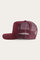 Ringers Western Signature Bull Trucker Cap - Burgundy with Burgundy & White Patch