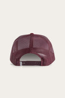 Ringers Western Signature Bull Trucker Cap - Burgundy with Burgundy & White Patch