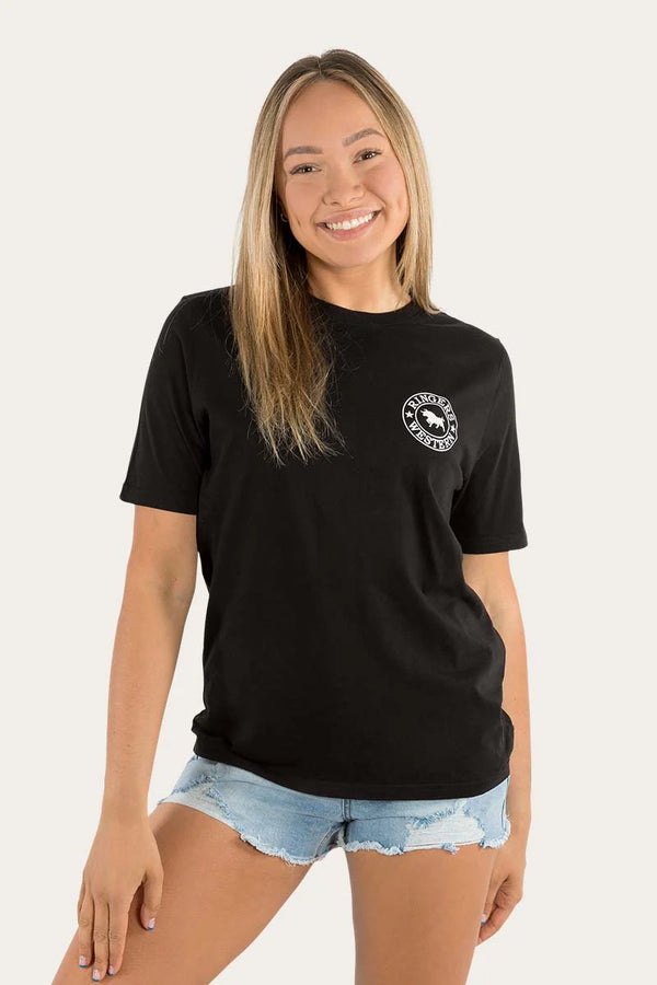 Ringers Western Women's Signature Bull Loose Fit T-Shirt - Black/White