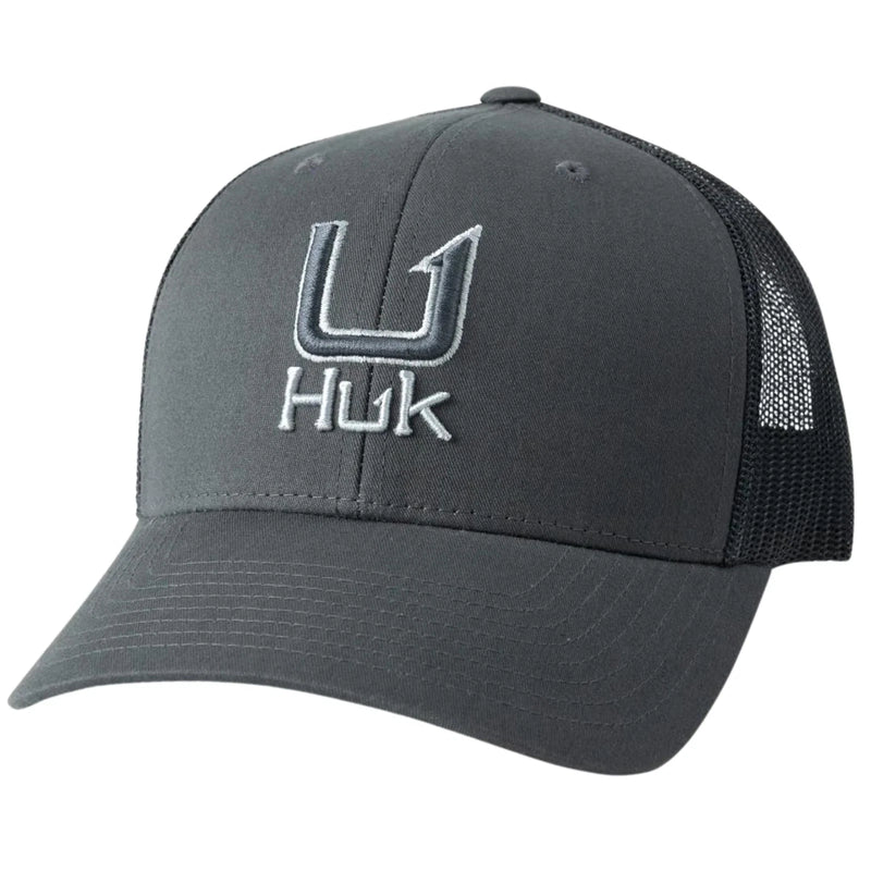Husk Caps Huk Truck Anti-Glare Filled Barb Fishing Snapback Cap - Volcanic Ash