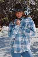 Ringers Western Women's Sadie Sherpa Flannelette Jacket - Faded Denim/Off White