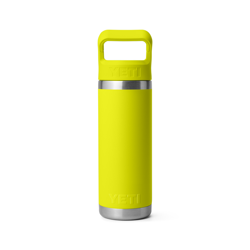 Yeti Rambler 18oz (532ml) Straw Bottle with Colour-Matched Straw Cap Lid - Firefly Yellow