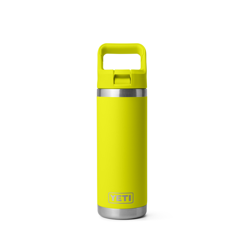 Yeti Rambler 18oz (532ml) Straw Bottle with Colour-Matched Straw Cap Lid - Firefly Yellow
