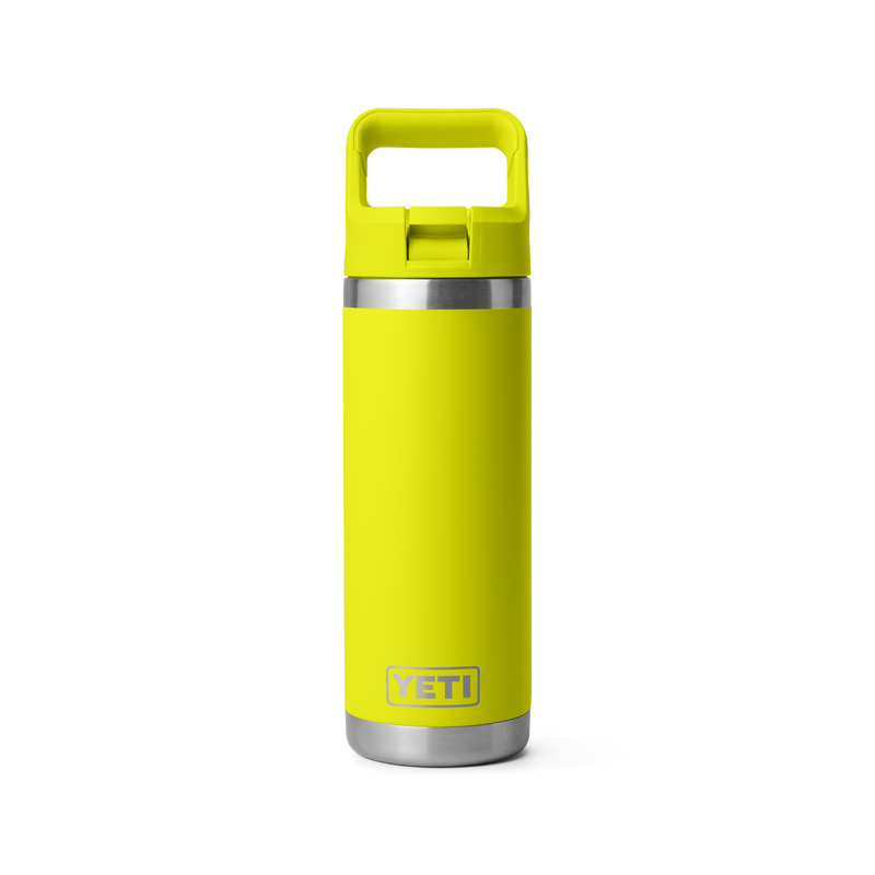 Yeti Rambler 18oz (532ml) Straw Bottle with Colour-Matched Straw Cap Lid - Firefly Yellow