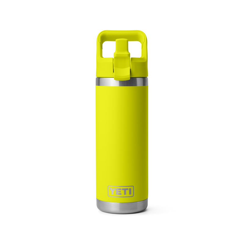 Yeti Rambler 18oz (532ml) Straw Bottle with Colour-Matched Straw Cap Lid - Firefly Yellow