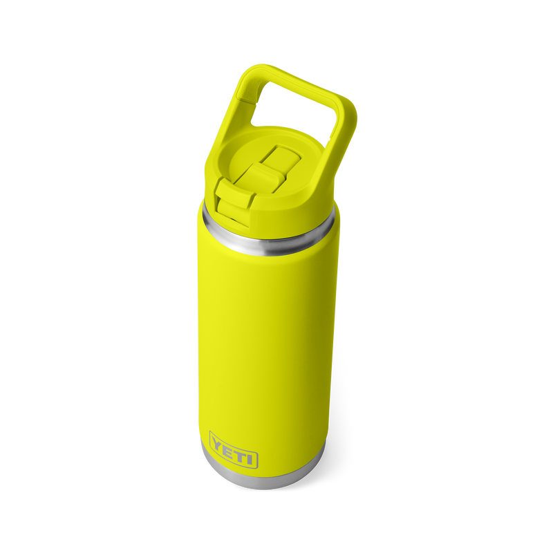 Yeti Rambler 26oz (769ml) Straw Bottle with Colour-Matched Straw Cap Lid - Firefly Yellow