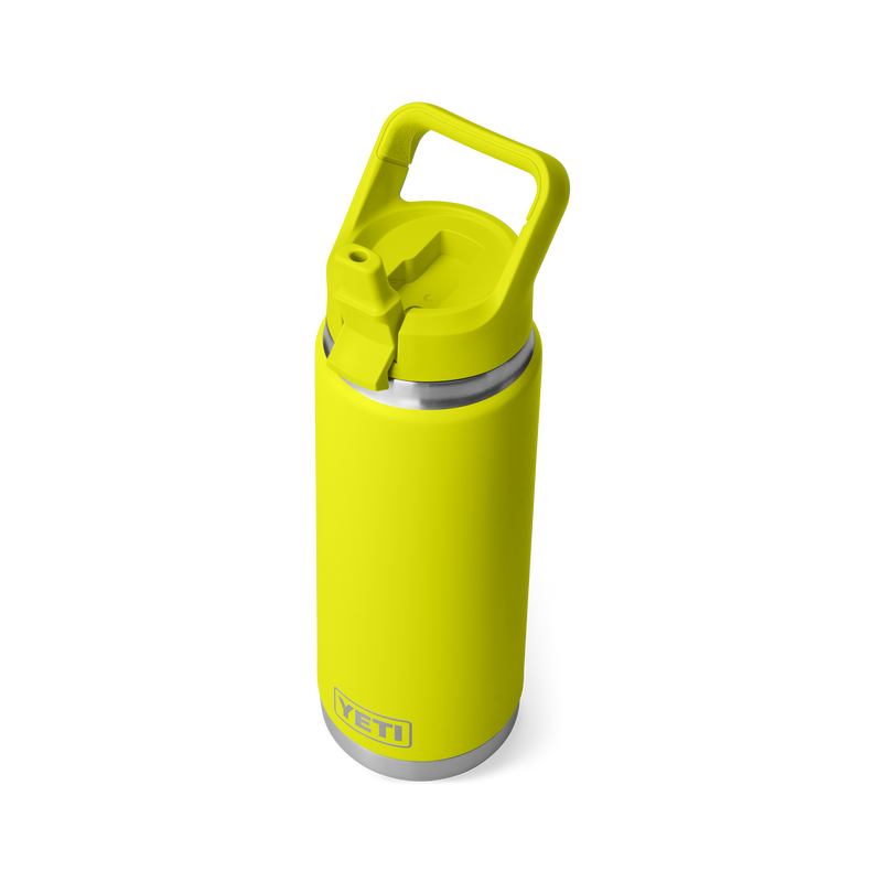 Yeti Rambler 26oz (769ml) Straw Bottle with Colour-Matched Straw Cap Lid - Firefly Yellow