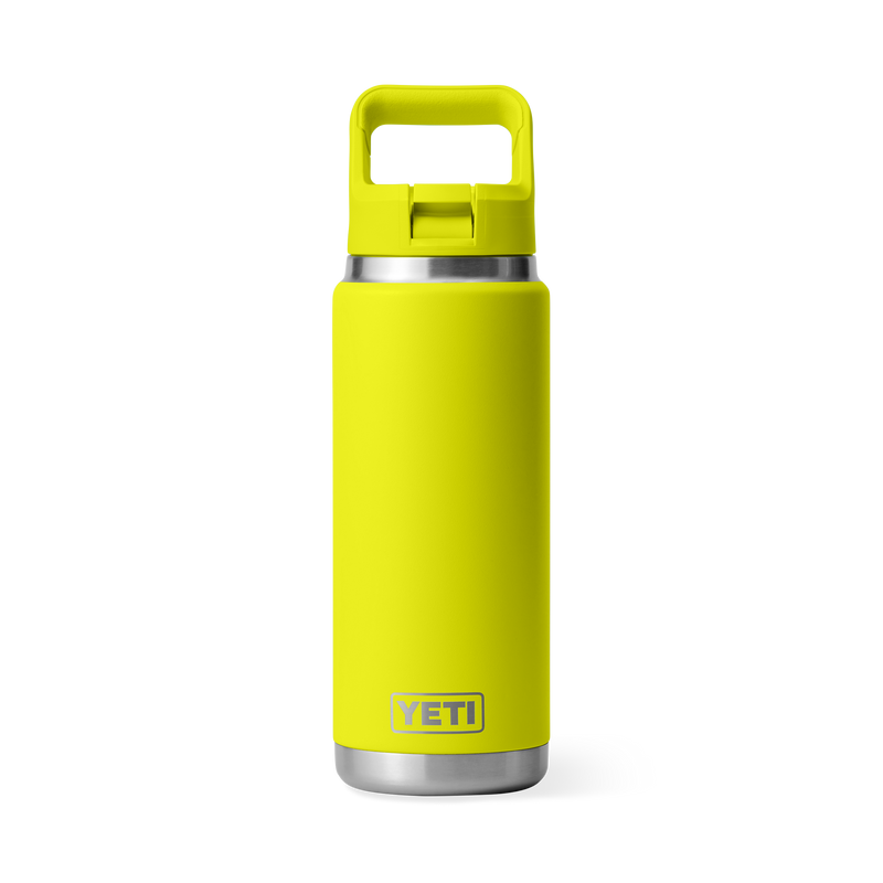 Yeti Rambler 26oz (769ml) Straw Bottle with Colour-Matched Straw Cap Lid - Firefly Yellow