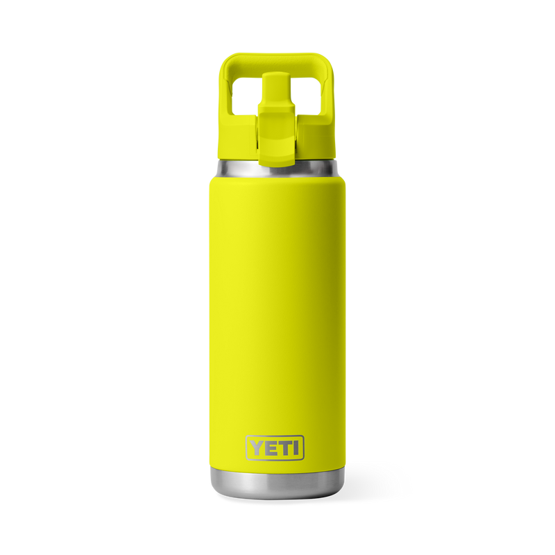 Yeti Rambler 26oz (769ml) Straw Bottle with Colour-Matched Straw Cap Lid - Firefly Yellow