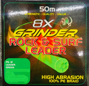 Grinder 8x Braided Surf Leader 120lb 50m Green