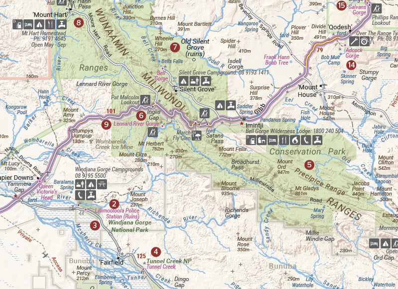 Hema Maps The Kimberly Map features/ The Gibb River Road (15th Edition)