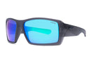 Liive Vision The Edge Sunglasses - Matt Black Float XTAL Frame with Blue Mirror Polarised Smoke Lens