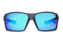 Liive Vision The Edge Sunglasses - Matt Black Float XTAL Frame with Blue Mirror Polarised Smoke Lens