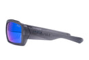 Liive Vision The Edge Sunglasses - Matt Black Float XTAL Frame with Blue Mirror Polarised Smoke Lens