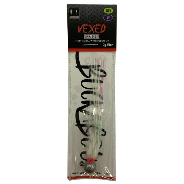 Vexed Buckabou Jig 3.5g (TW) - Traditional White Glow UV