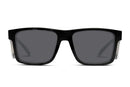 Liive Vision Tradie Safety Sunglasses - Matt Black Clear Blinker Frame with Polarised Black Lens