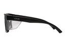 Liive Vision Tradie Safety Sunglasses - Matt Black Clear Blinker Frame with Polarised Black Lens