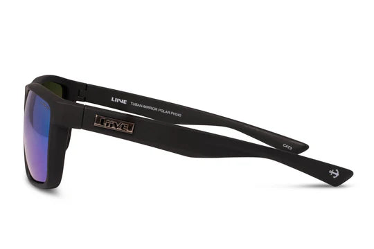 Liive Vision Turban Sunglasses - Matt Black Frame with Green Mirror Polarized Lens