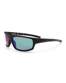 Liive Vision Tuna Sunglasses - Matt Black Frame with Polarised Green Mirror Lens
