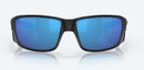 Costa Del Mar Tuna Alley Pro Sunglasses - Blue Mirror Polarised Lens with Matte Black Frame