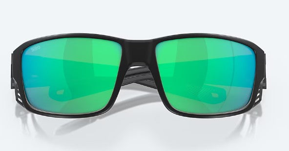 Costa Sunglasses Tuna Alley Pro Matte Black Frame - Green Mirror Polarised Glass