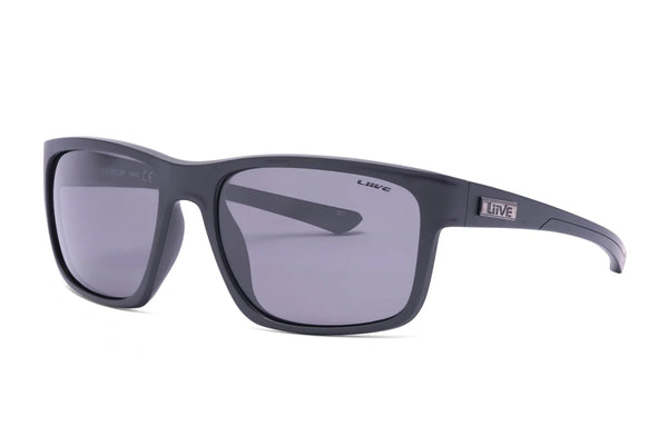 Liive Vision Whip Sunglasses - Black Frame with Polarized Smoke Lens