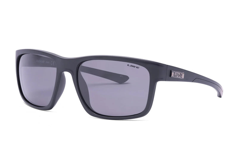 Liive Vision Whip Sunglasses - Black Frame with Polarized Smoke Lens