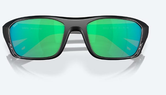 Costa Sunglasses White Tip Pro Matte Black Frame - Green Mirror Polarised Lens