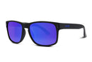 Liive Vision Wolf X Sunglasses - Matt Black Frame with Blue Mirror Polarised Lens