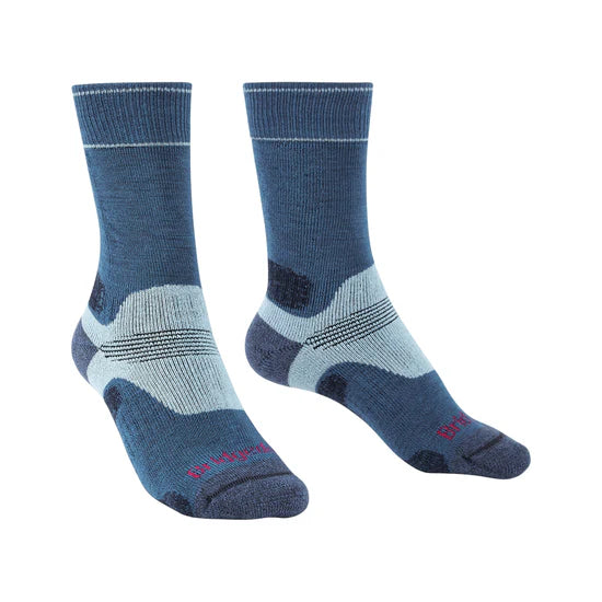 Bridgedale Women's Midweight Merino Performance Hiking Socks (Large) - Blue/Light Blue