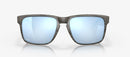Oakley Holbrook XL Sunglasses - Prizm Deep Water Polarised Lenses with Woodgrain Frame