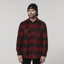 Hard Yakka Men's Legends Sherpa Flannelette Long Sleeve Shirt with Free Beanie - Burgundy