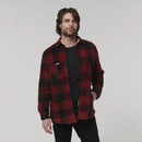 Hard Yakka Men's Legends Sherpa Flannelette Long Sleeve Shirt with Free Beanie - Burgundy