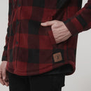Hard Yakka Men's Legends Sherpa Flannelette Long Sleeve Shirt with Free Beanie - Burgundy