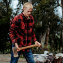 Hard Yakka Men's Legends Sherpa Flannelette Long Sleeve Shirt with Free Beanie - Burgundy