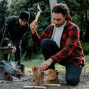 Hard Yakka Men's Legends Sherpa Flannelette Long Sleeve Shirt with Free Beanie - Burgundy